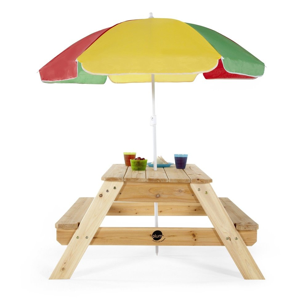 Plum® Wooden Picnic Table with Umbrella