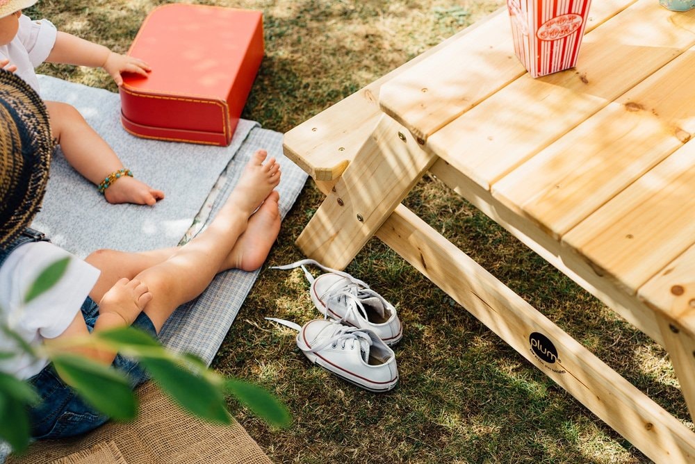 Plum® Wooden Picnic Table with Umbrella