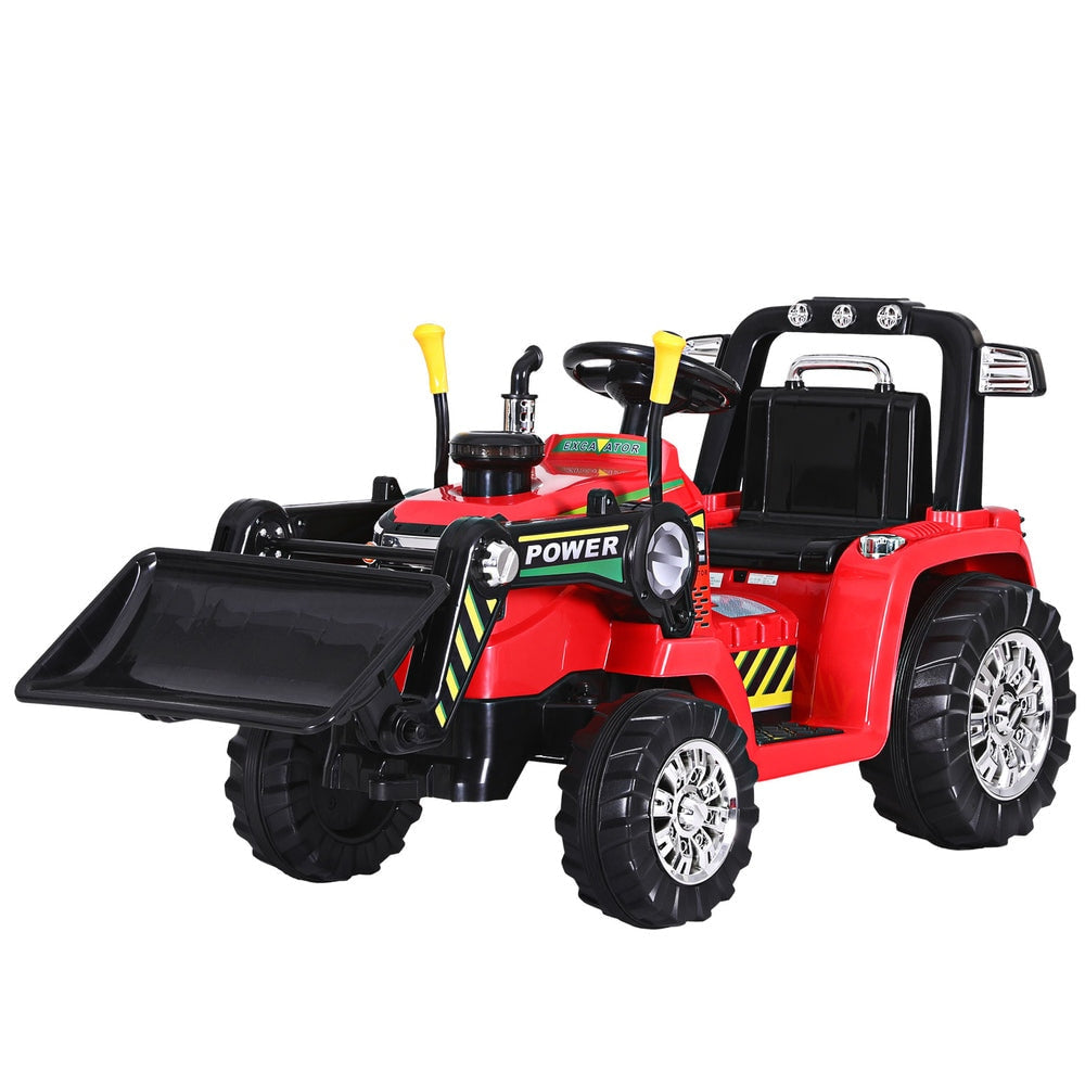 Rigo Kids Electric Ride On Bulldozer with Remote Control in Red