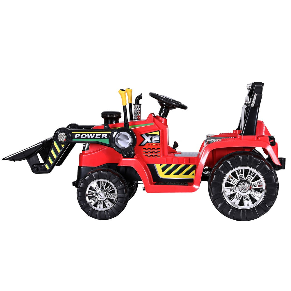 Rigo Kids Electric Ride On Bulldozer with Remote Control in Red