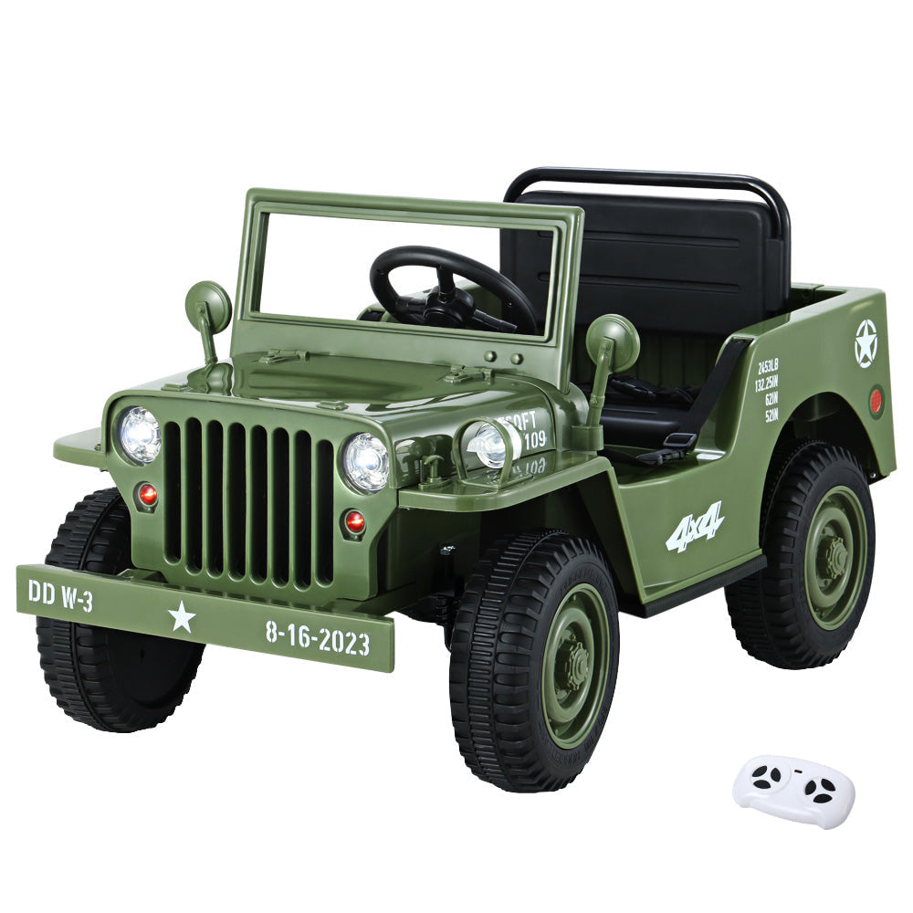 Rigo Kids Off Road Military Ride On Car - Olive Green