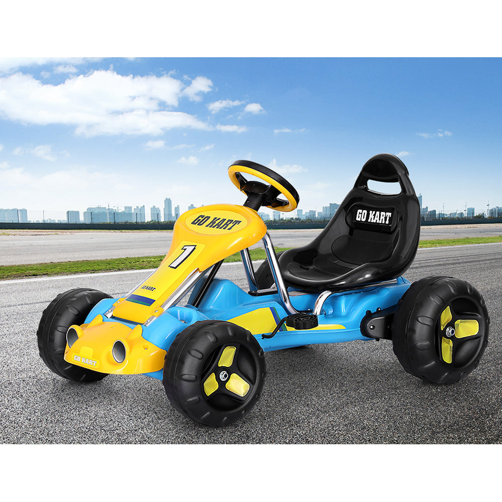 Rigo Kids Pedal Racing Go Kart in Blue
