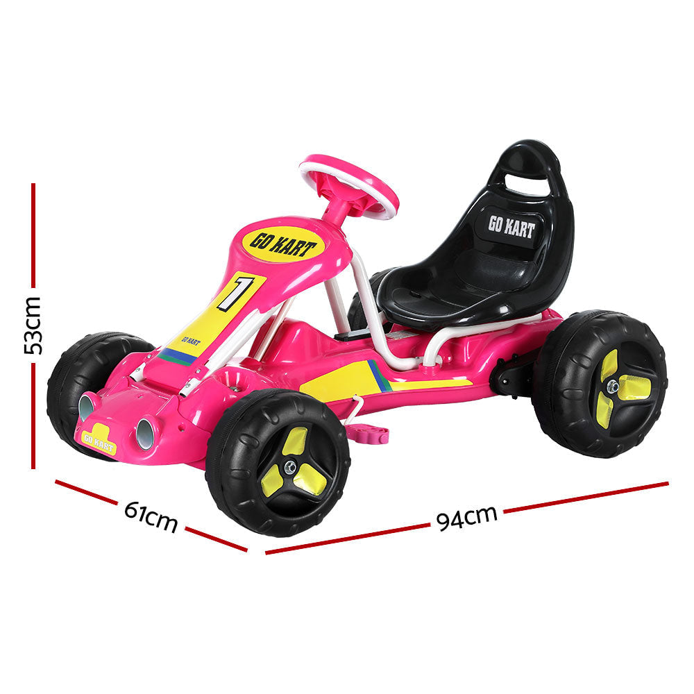 Rigo Kids Pedal Racing Go Kart in Pink