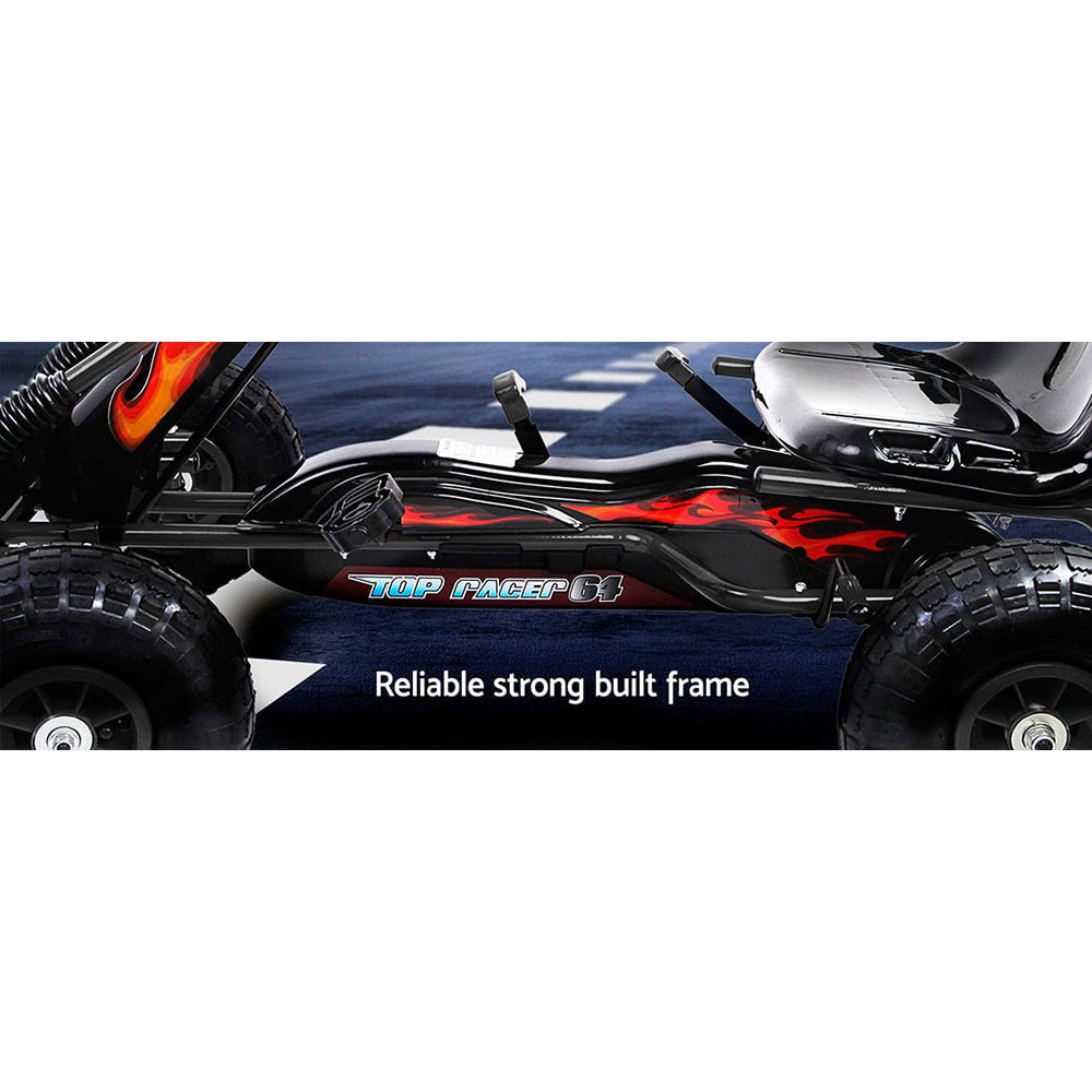 Rigo Kids Racing Pedal Go Kart in Black