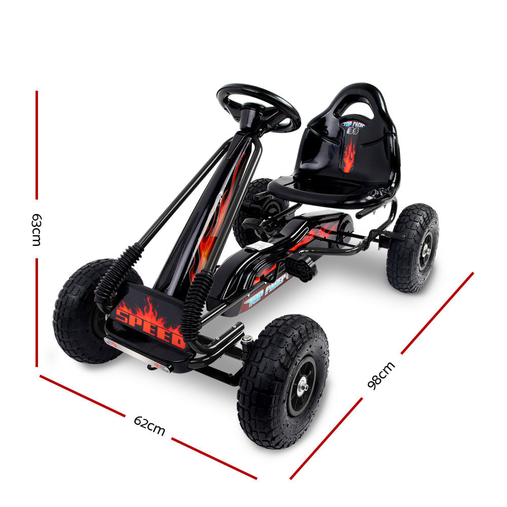 Rigo Kids Racing Pedal Go Kart in Black