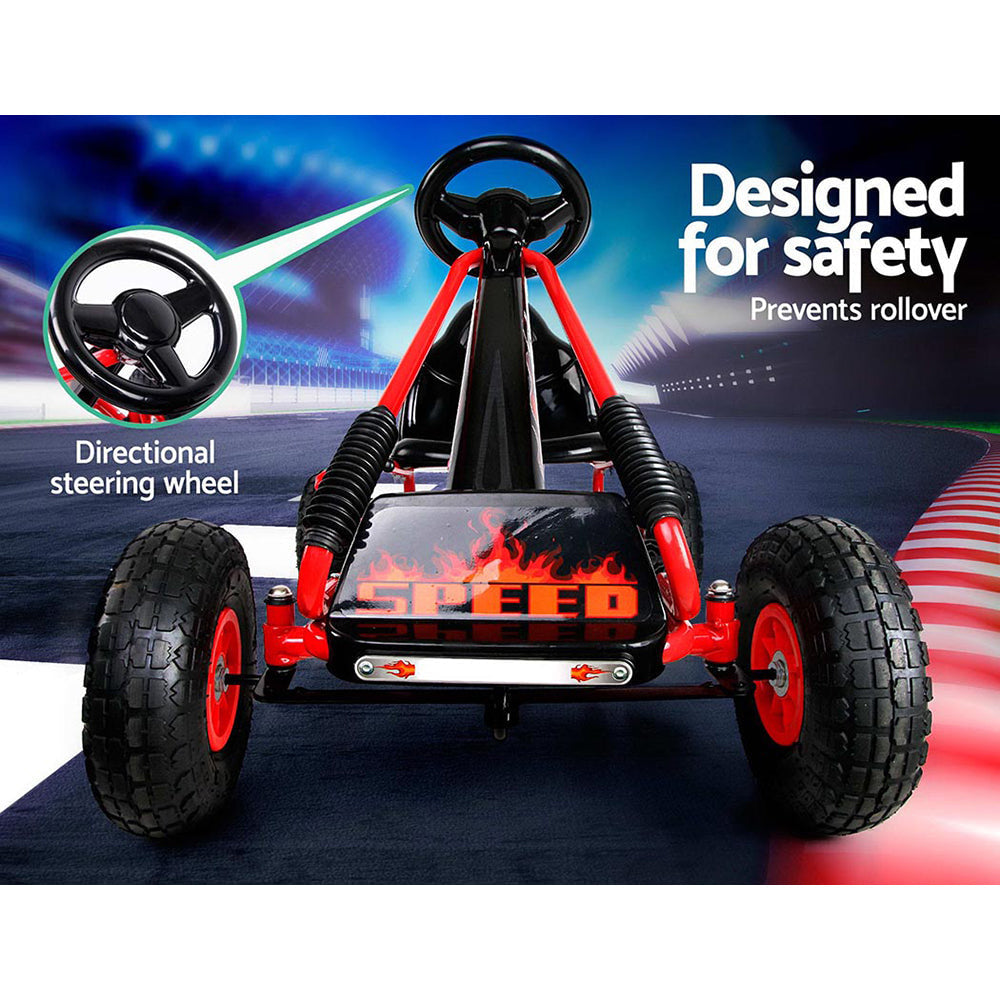 Rigo Kids Racing Pedal Go Kart in Red