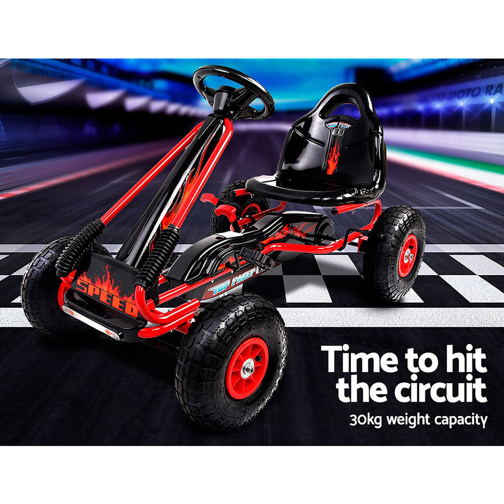 Rigo Kids Racing Pedal Go Kart in Red