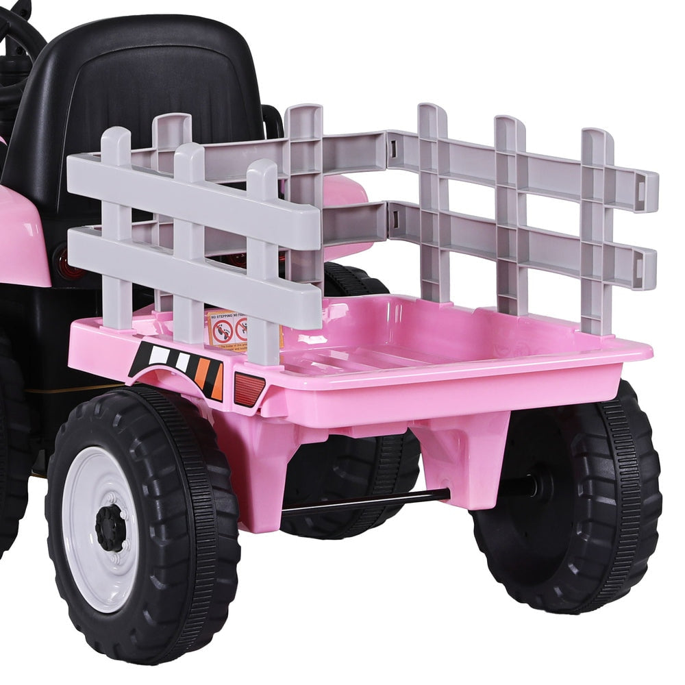 Rigo Kids Tractor Trailer Electric Ride On Car - Pink