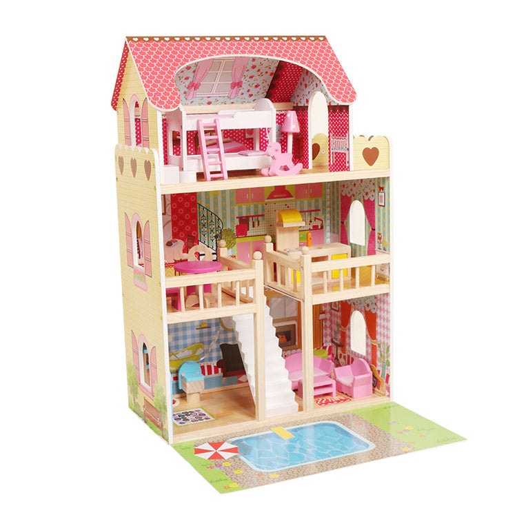 Kids Explore Rosie Doll House with Furniture and Family Set