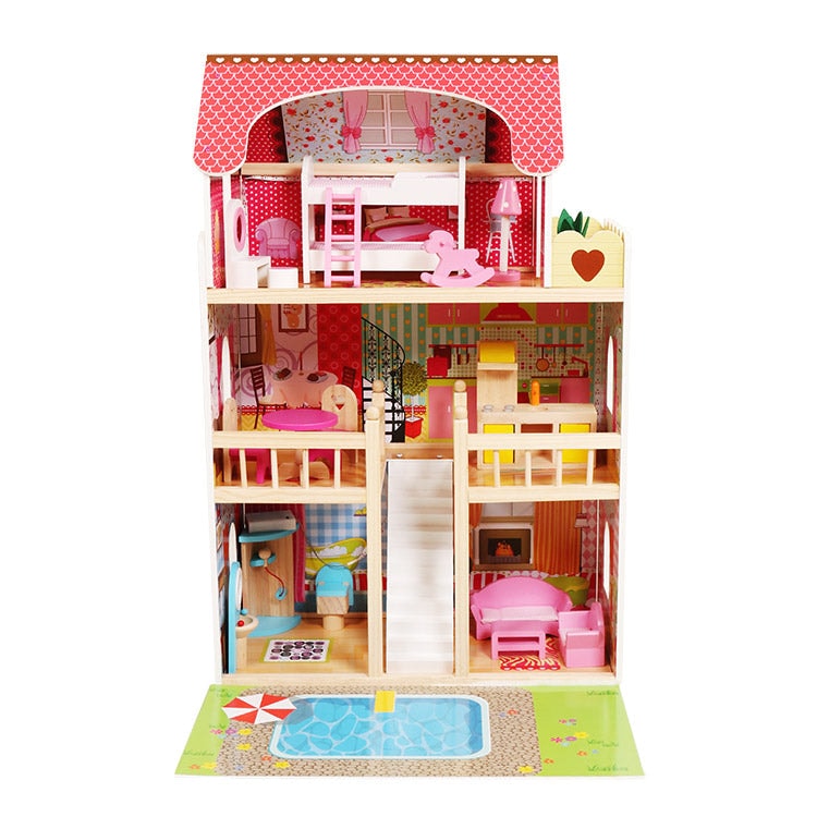 Kids Explore Rosie Doll House with Furniture and Family Set