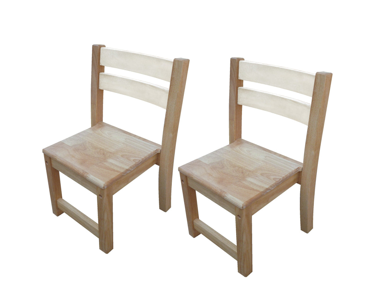 Rubberwood Round Kids Table with 2 Stacking Chairs