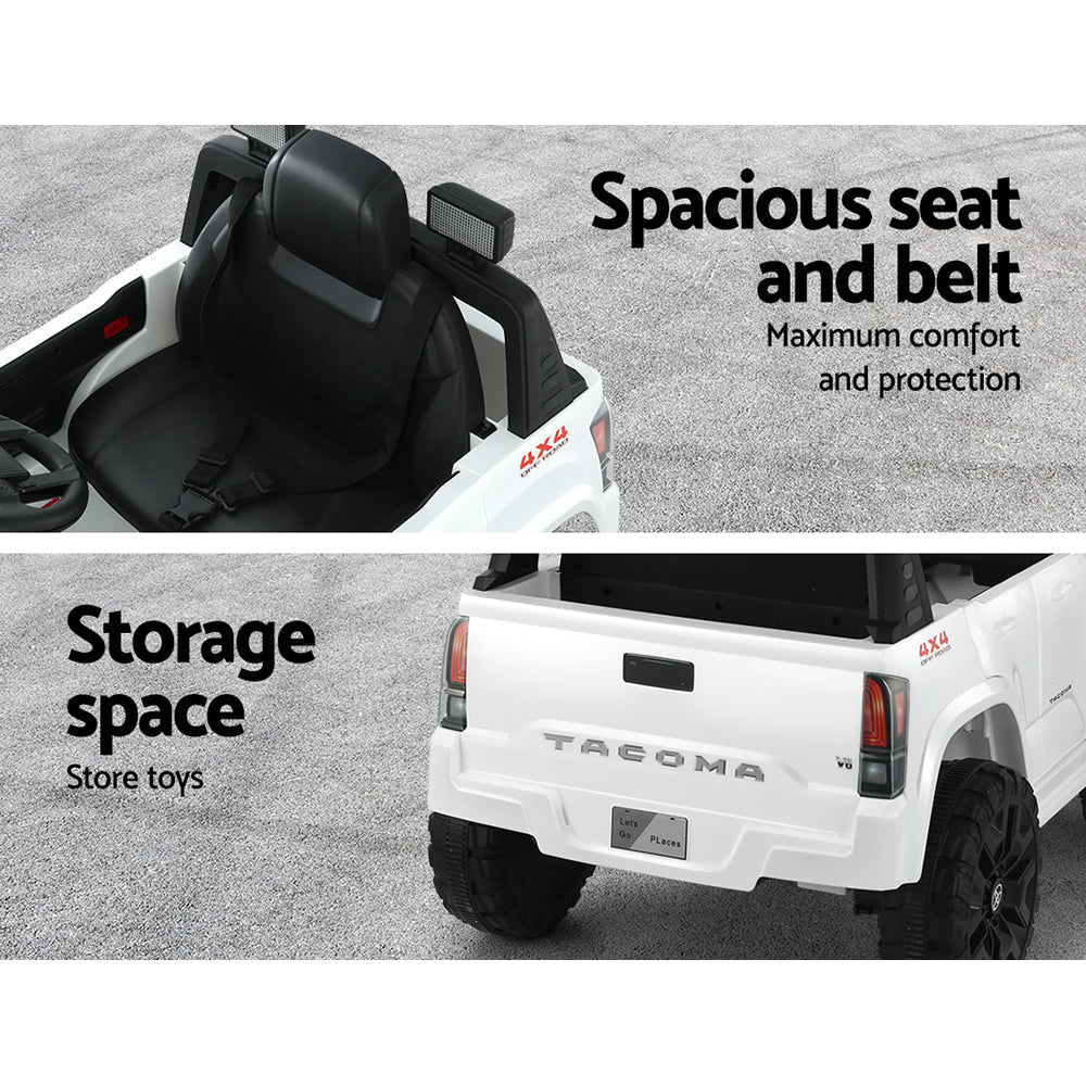 Toyota Tacoma Car Kids Ride On in White