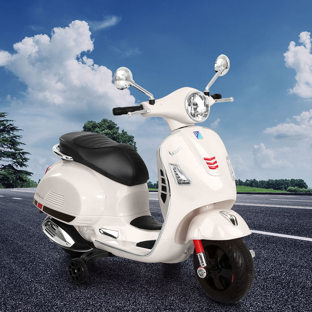Vespa GTS Kids Electric Ride On Motorbike in White