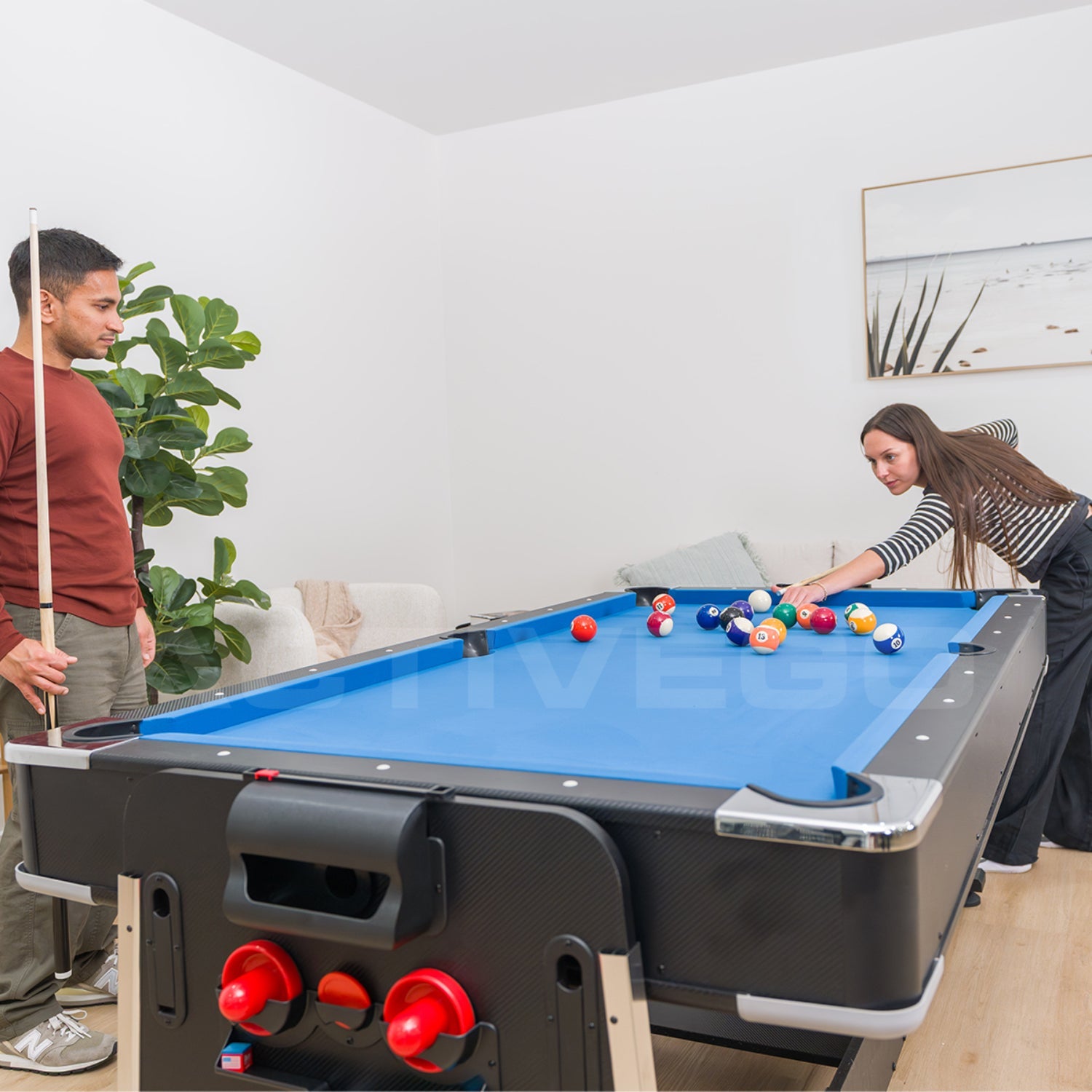 ActiveGo AirShot 7ft Convertible 4-IN-1 Pool, Air Hockey, Table Tennis Table & Tabletop
