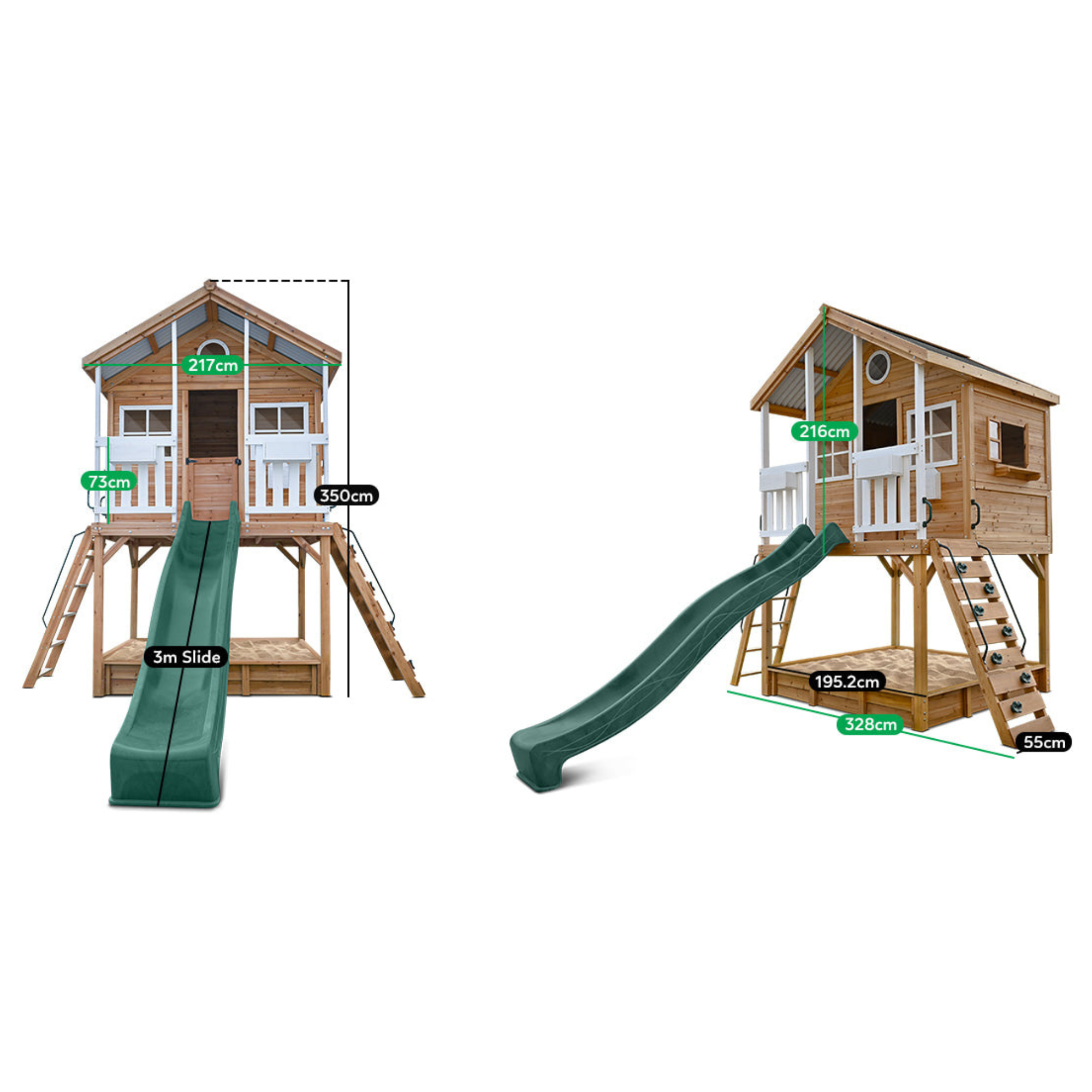 Lifespan Kids Winchester Cubby House (Elevated 1.45m) with 3.0m Slide