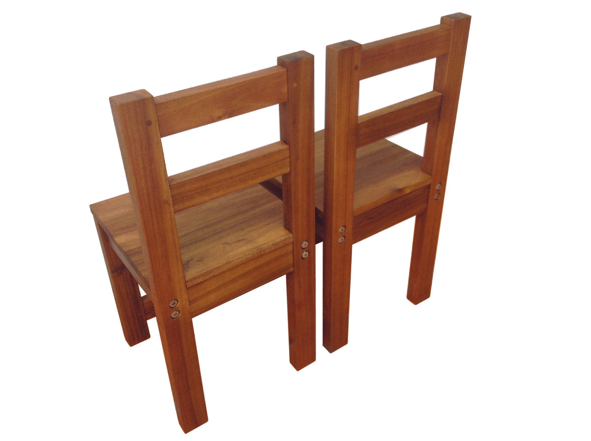 Acacia Large Round Table with 2 Standard Chairs
