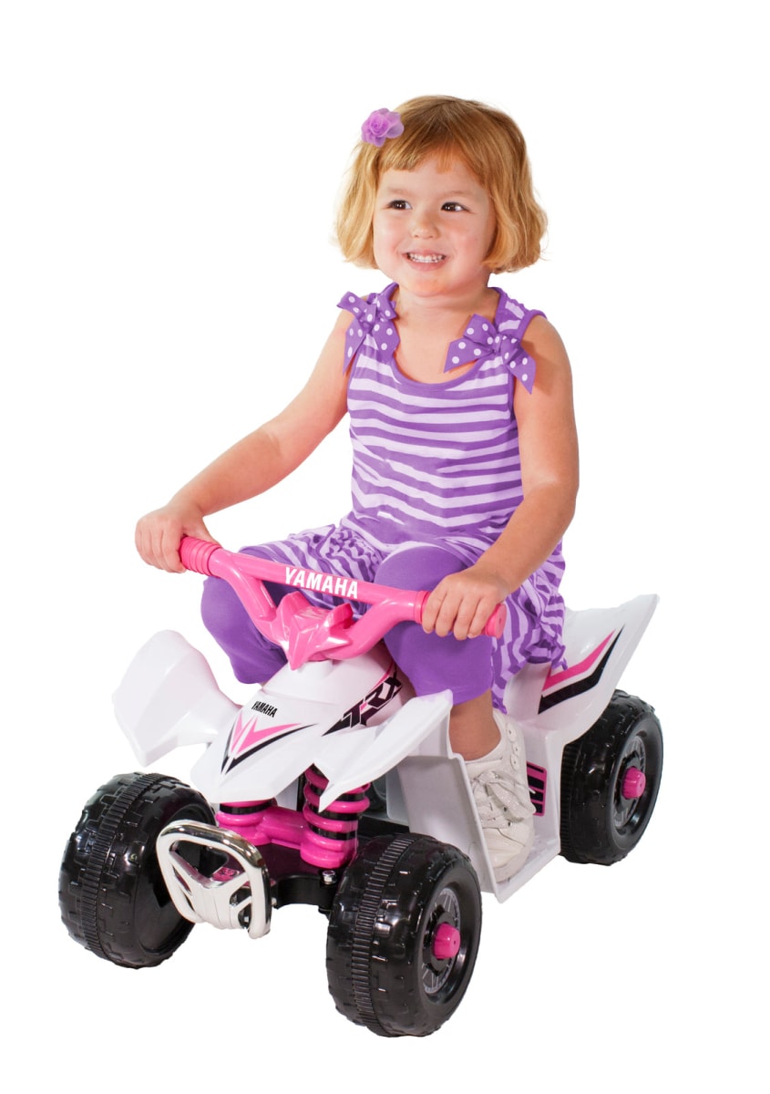 Yamaha TRX ATV 6 Volt Mini Ride On Quad Bike - Pink and White