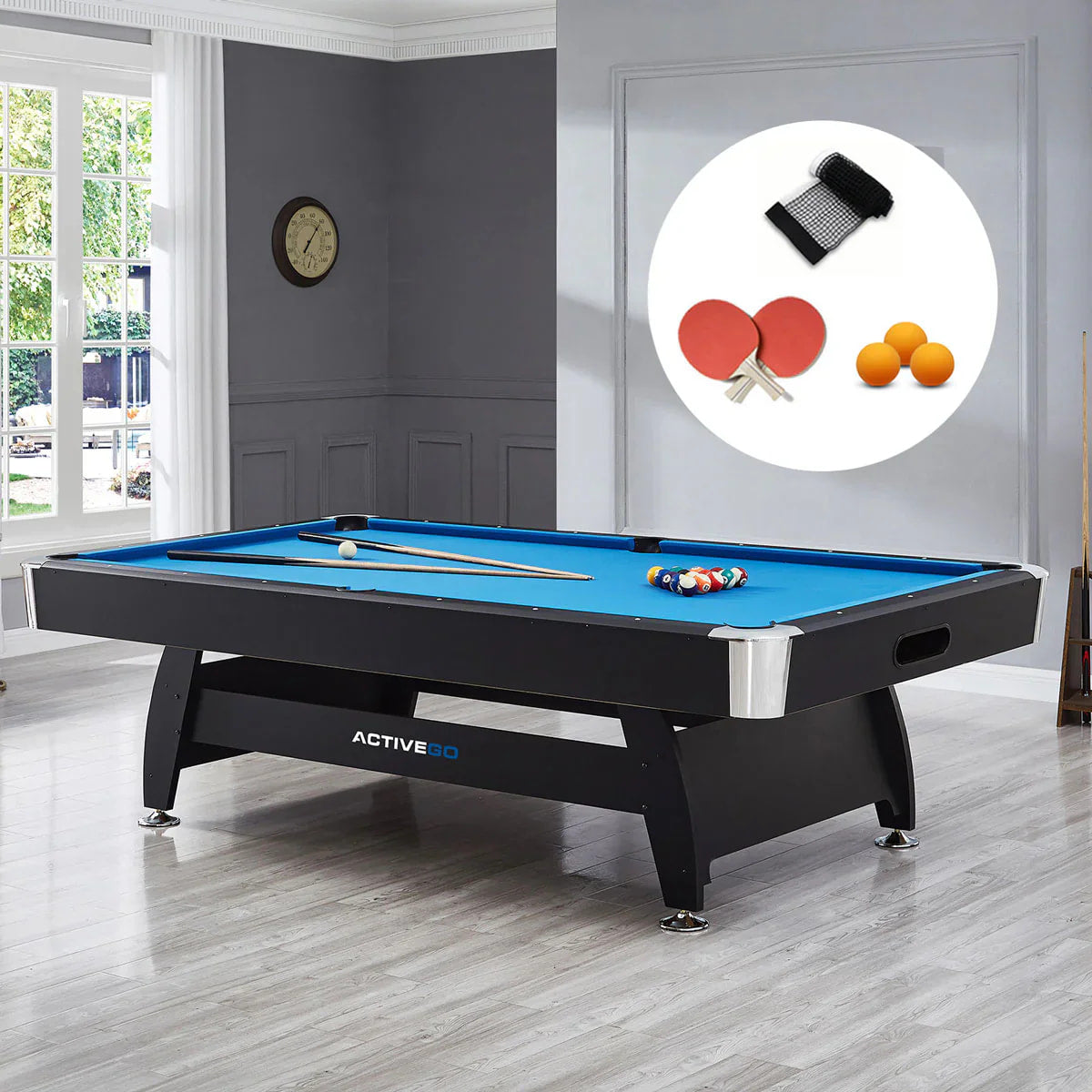 ActiveGo BreakShot 7ft Pool Table with 3-IN-1 Table Top