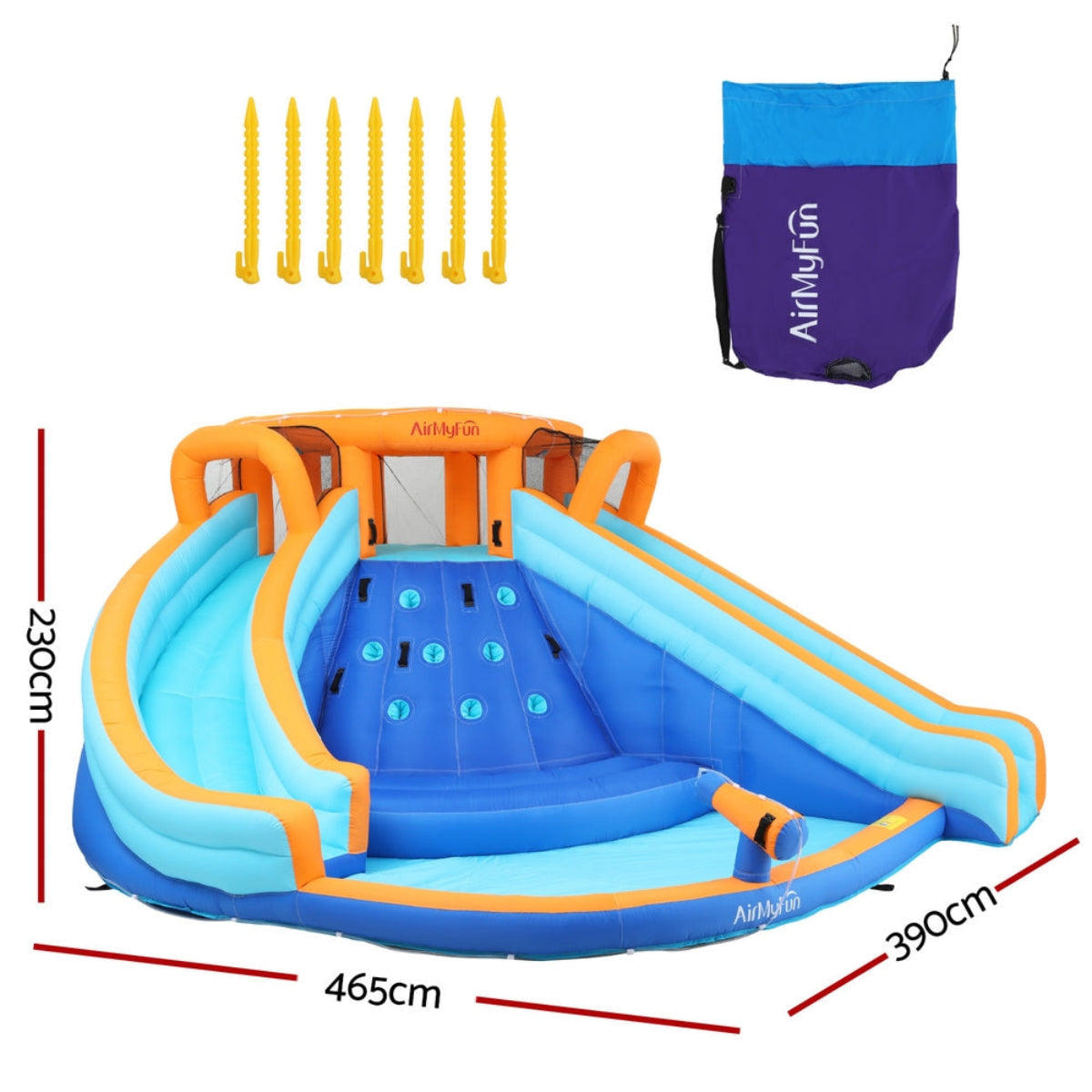 AirMyFun Kids Inflatable Double Slide Water Park