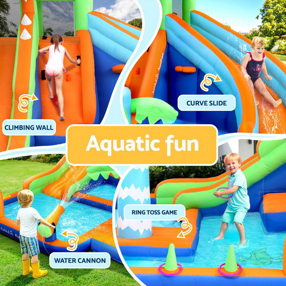 AirMyFun Kids Inflatable Pool with Double Slide