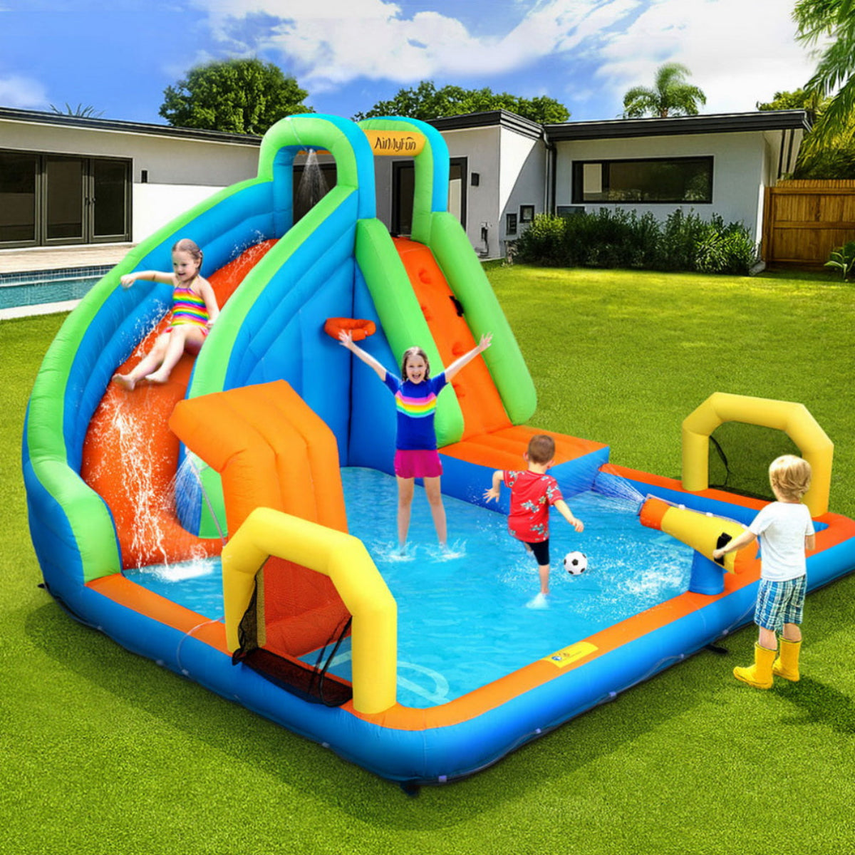 AirMyFun Kids Inflatable Slide Water Park