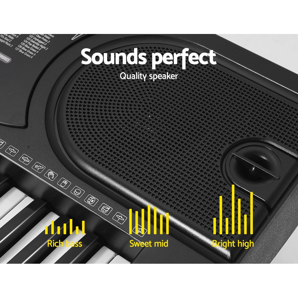 Alpha 61 Keys Electronic Piano Keyboard with Stand Beginner Black