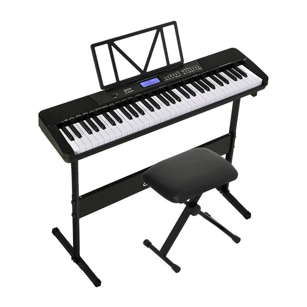 Alpha 61 Keys Electronic Piano Keyboard with Stand Stool Touch