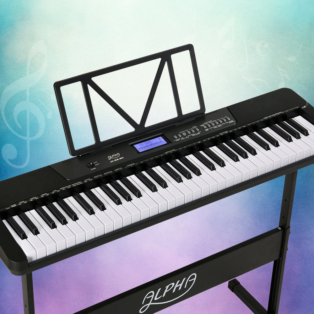 Alpha 61 Keys Electronic Piano Keyboard with Stand Touch Sensitive