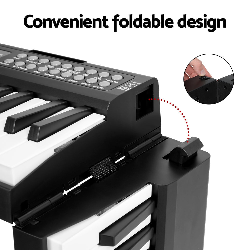 Alpha 61 Keys Foldable Electronic Piano Keyboard with Carry Bag