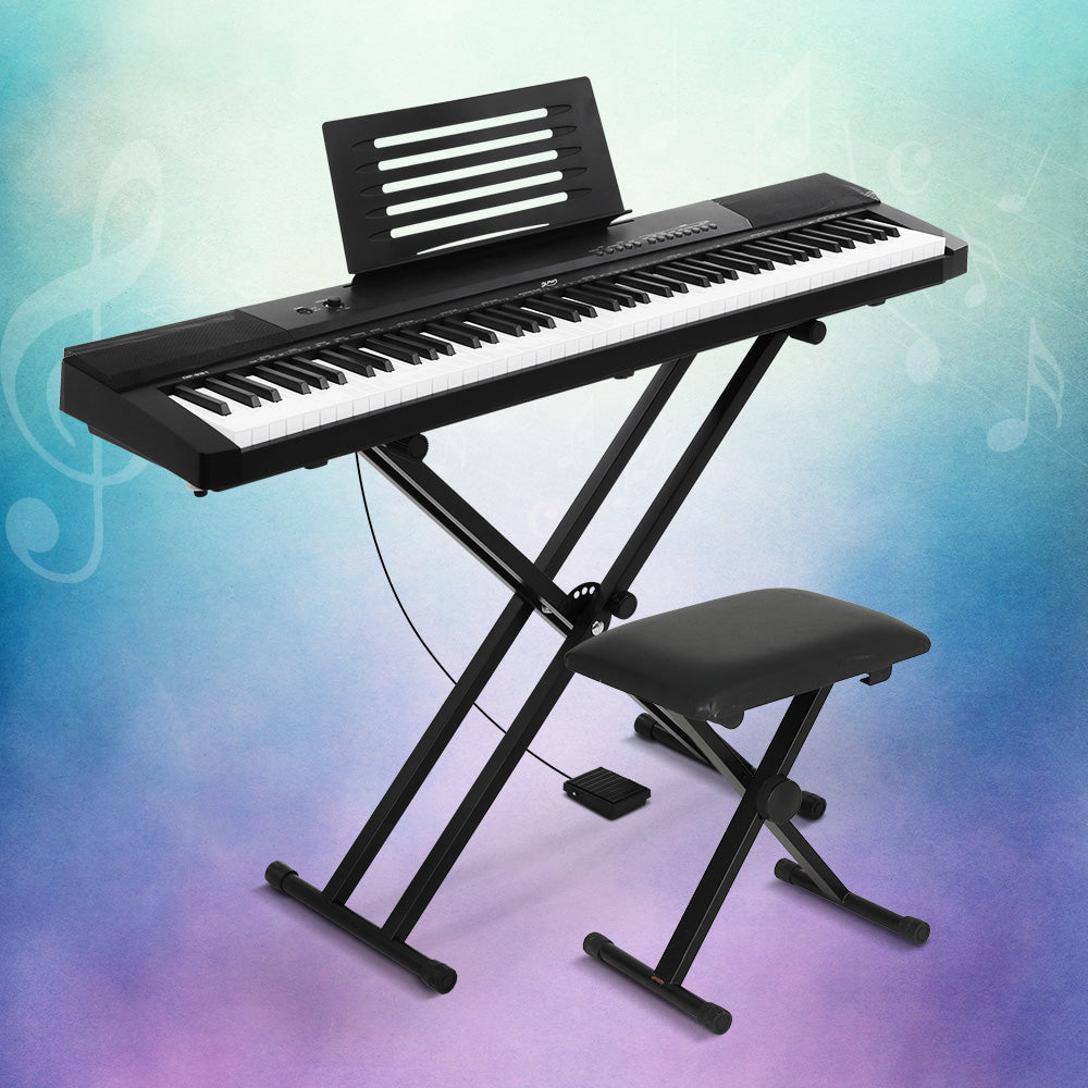 Alpha 88 Keys Electronic Piano Keyboard with Stand Stool Pedal
