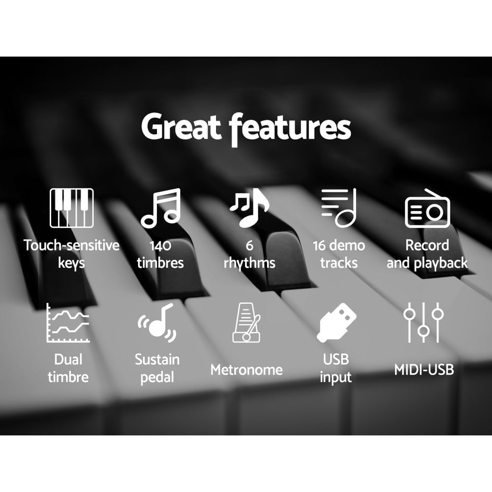 Alpha 88 Keys Electronic Piano Keyboard with Stand Stool Pedal