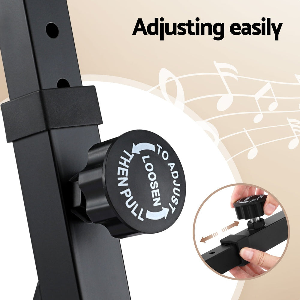 Alpha Piano Stand with Lockable Wheels Z-Stand Black