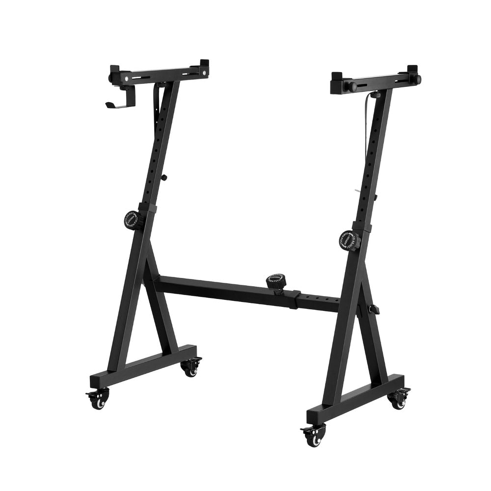 Alpha Piano Stand with Lockable Wheels Z-Stand Black