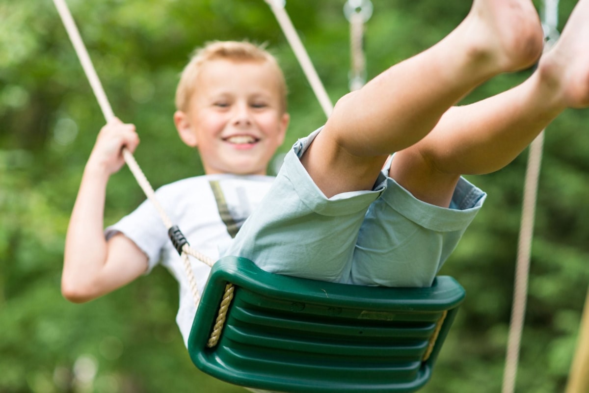 Plum Kids Double Wooden Swing Set