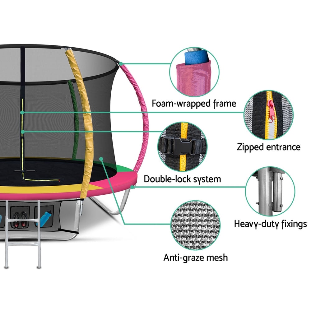 Everfit 8ft Trampoline Kids Multi-Coloured