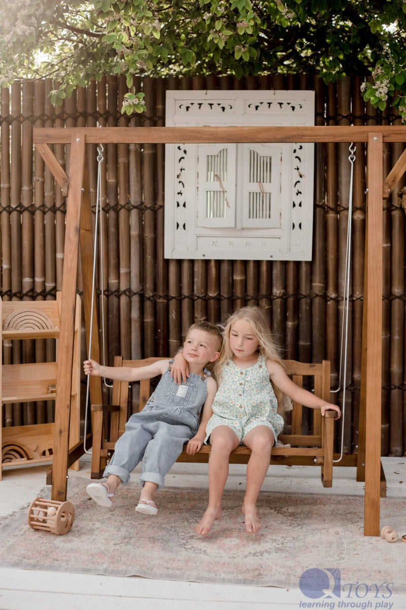 Garden Wooden Kids Swing Bench