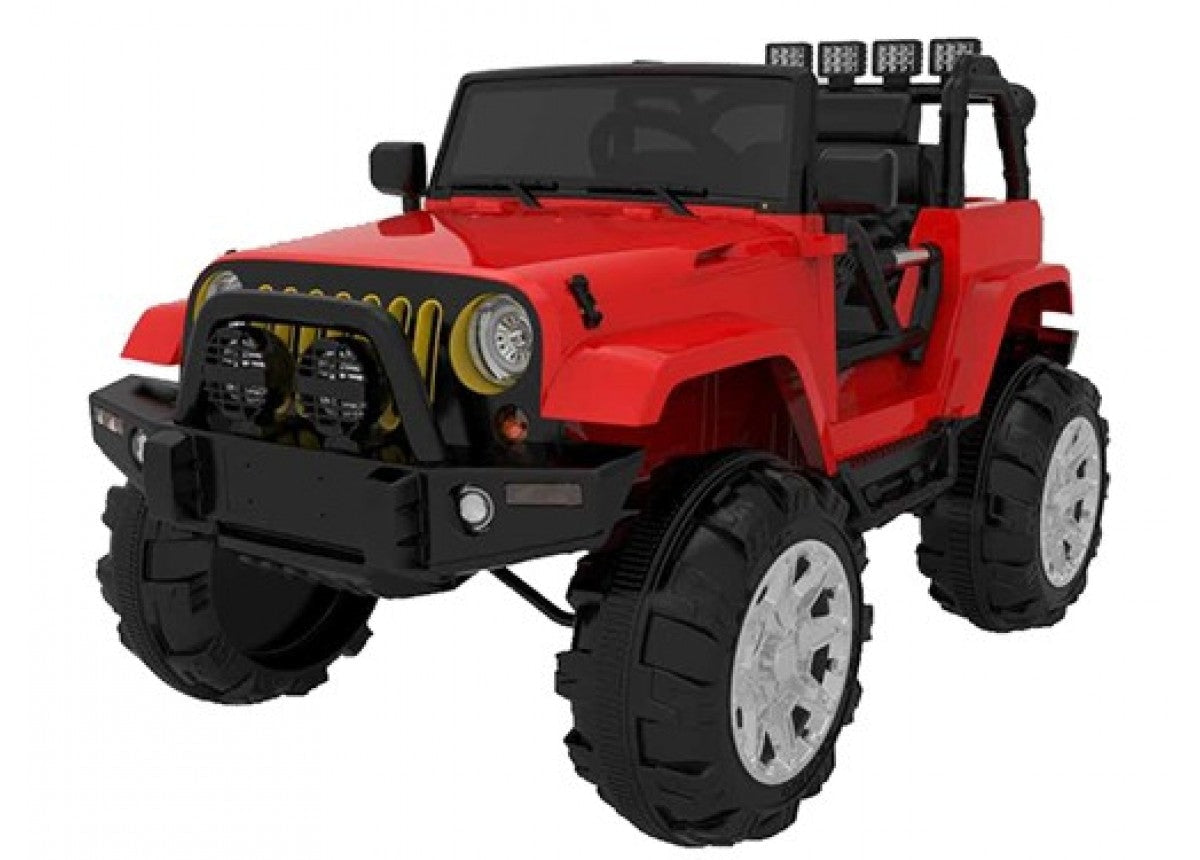 Go Skitz 12V Red Electric Kids Ride On Jeep with LED Lights and Remote Control