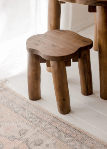 Hardwood Tree Kids Table and Stools Set