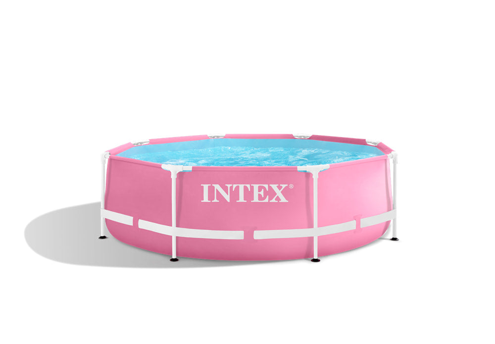 Intex Pink Metal Frame Pool Round 2.44M X 76CM