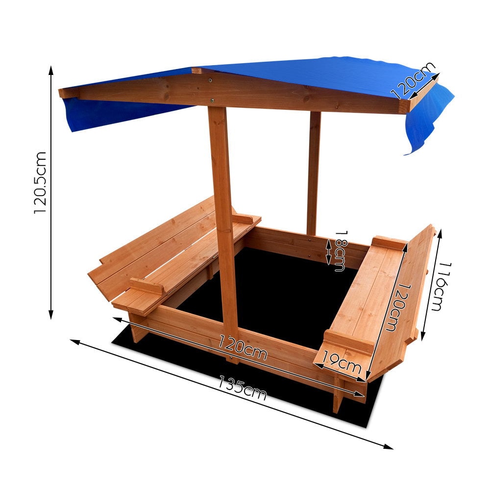 Keezi 1.2m Sandpit with Canopy