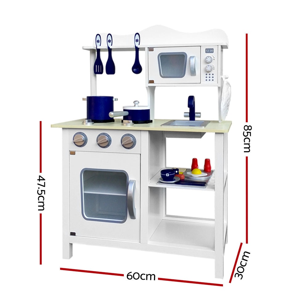 Keezi 18 Piece Modern Kids Kitchen Play Set in White