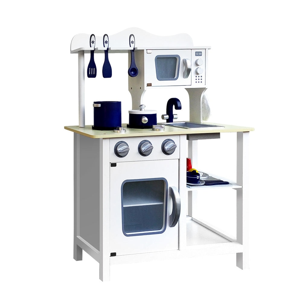 Keezi 18 Piece Modern Kids Kitchen Play Set in White