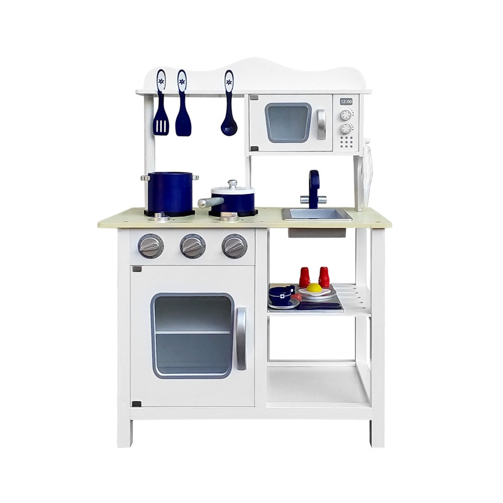 Keezi 18 Piece Modern Kids Kitchen Play Set in White