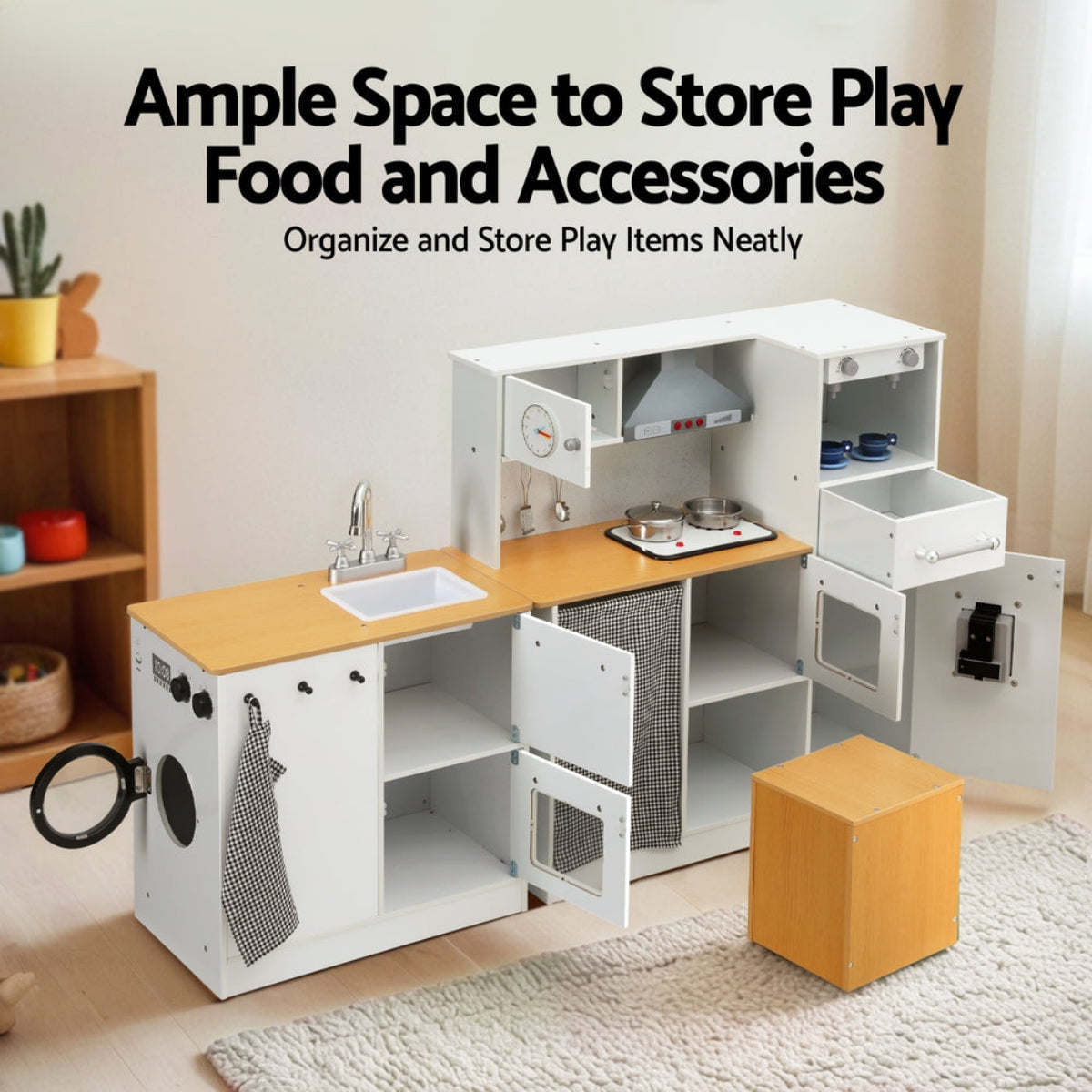 Keezi 2-Piece Kids Wooden Kitchen Set