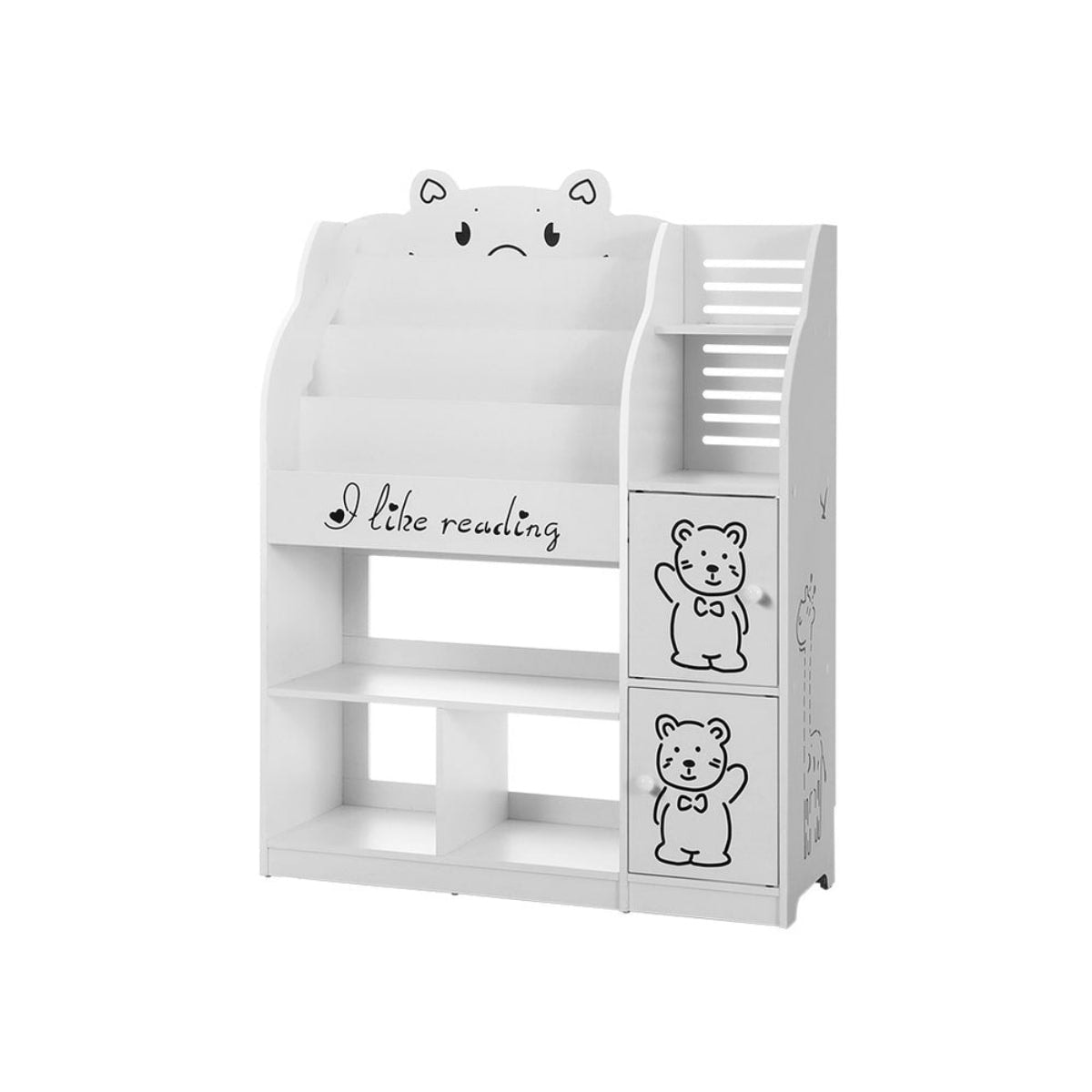 Keezi 4 Tiers White Kids Bookshelf and Storage Organiser