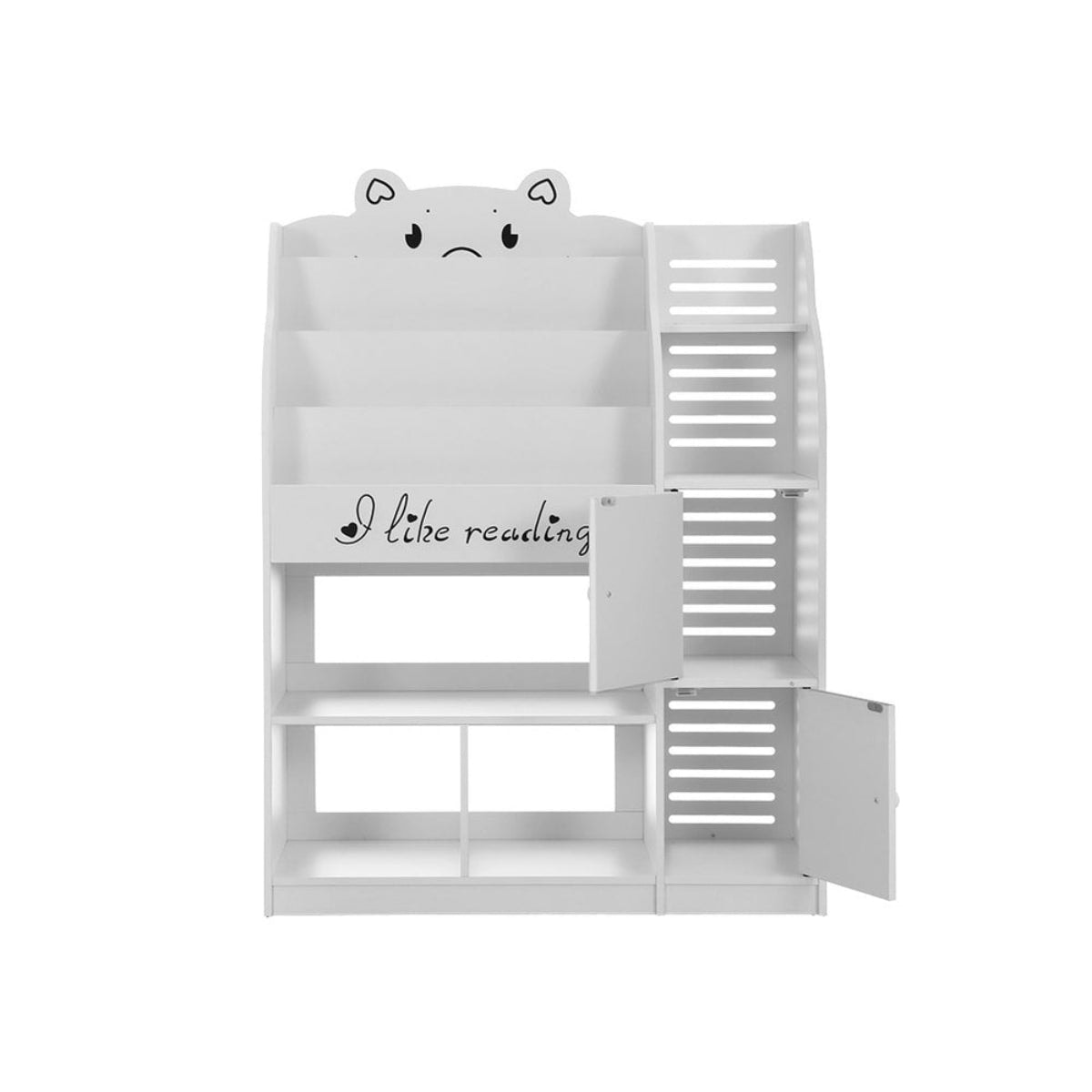 Keezi 4 Tiers White Kids Bookshelf and Storage Organiser