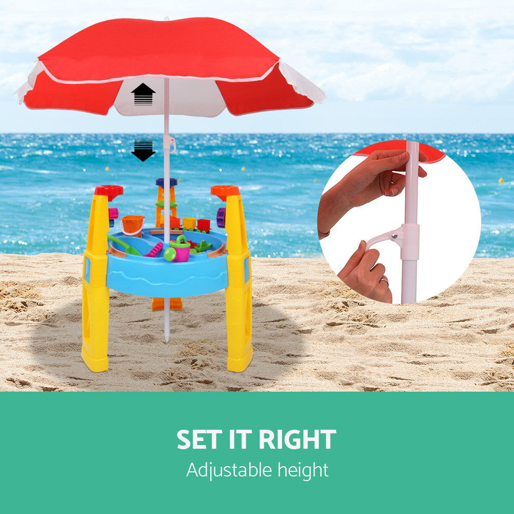 Keezi Kids 26 Piece Sand and Water Play Table with Umbrella
