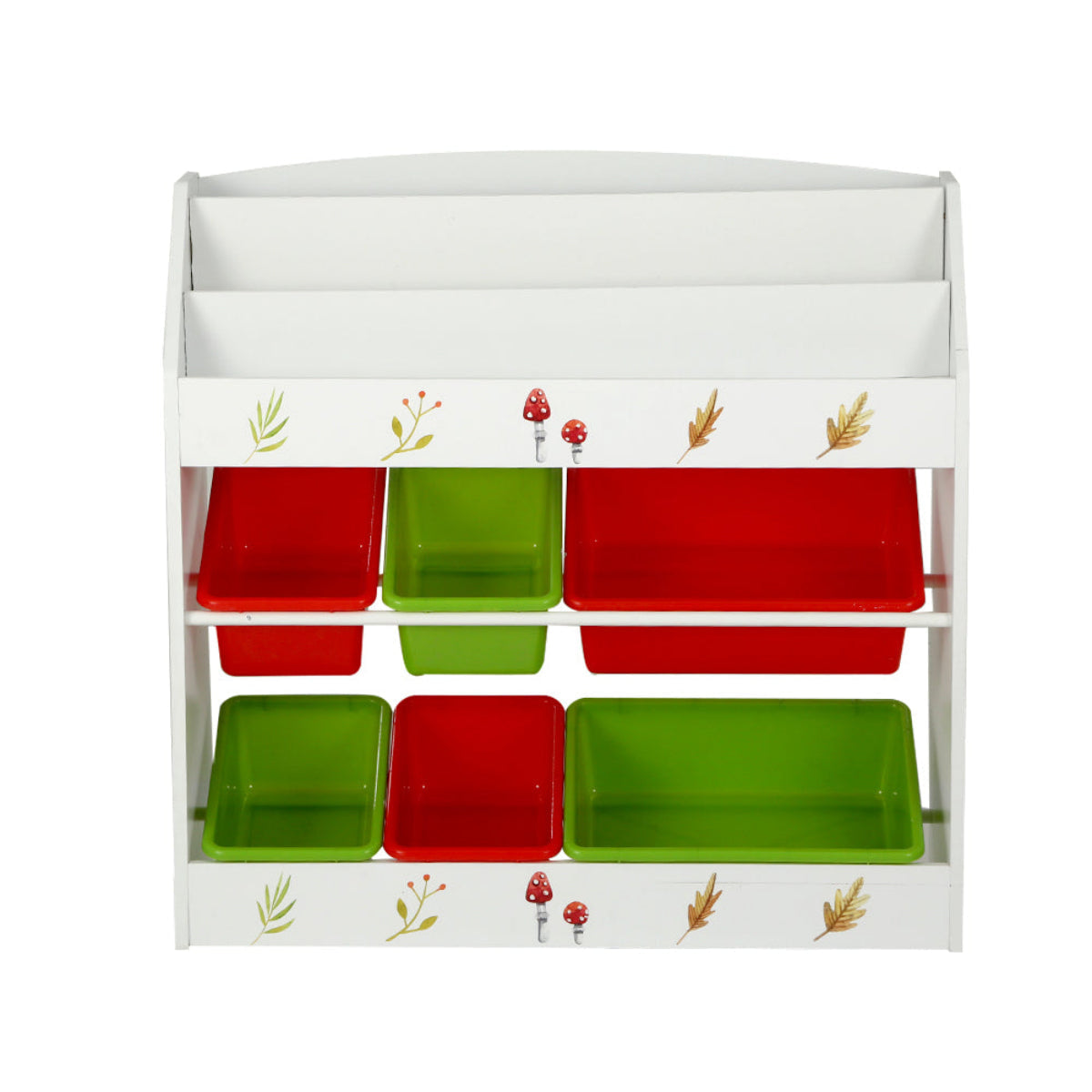 Keezi Kids 3-Tier Shelf Storage with Plastic Boxes