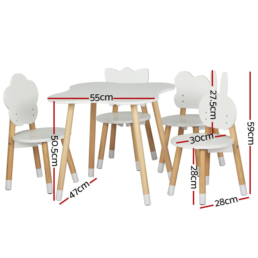 Keezi Kids 5-Piece Play Desk and Chairs Set