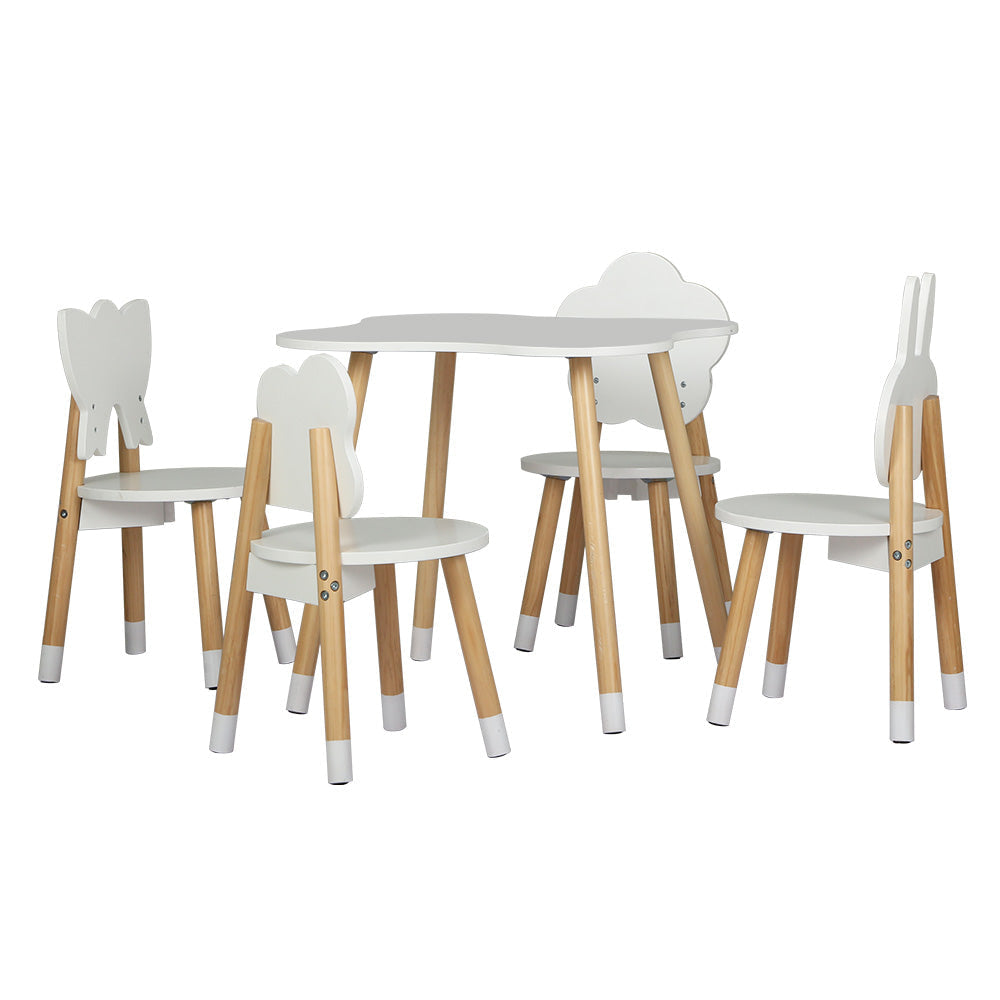 Keezi Kids 5-Piece Play Desk and Chairs Set